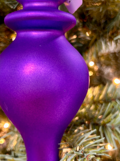 10 Inch Shiny Matte Purple Finial Ornament