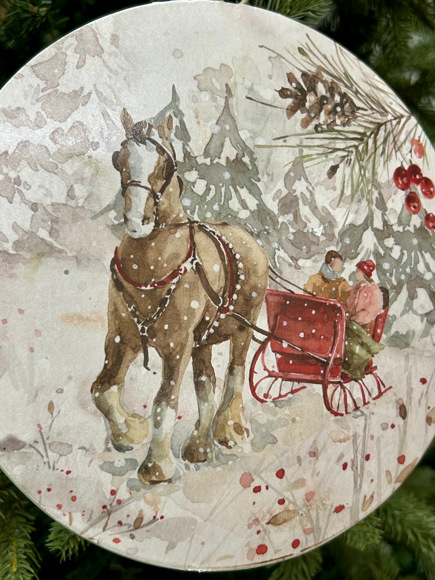 8 Inch Metal Holiday Design Ornament Three Styles