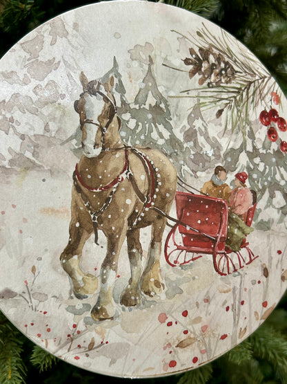 8 Inch Metal Holiday Design Ornament Three Styles