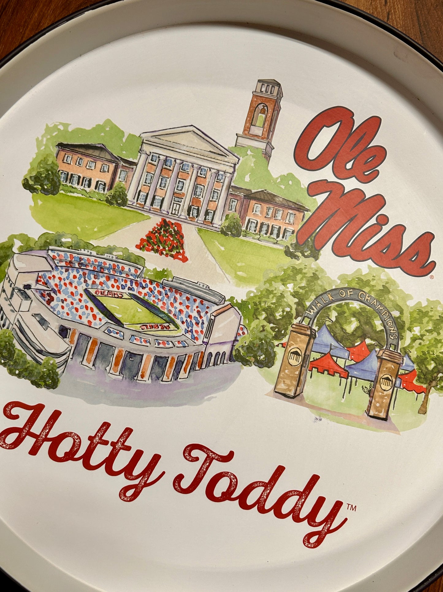 Ole Miss Landmark Round Tray