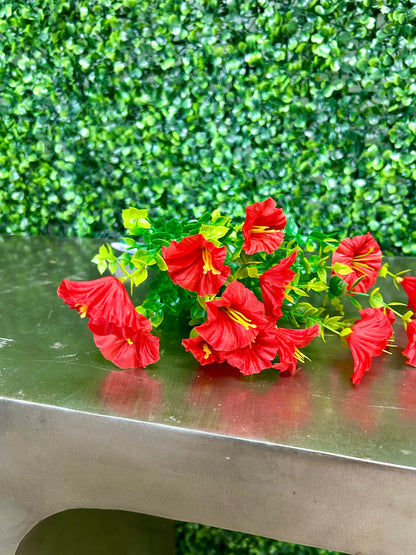 14 Inch Red Mini Morning Glory Bunch