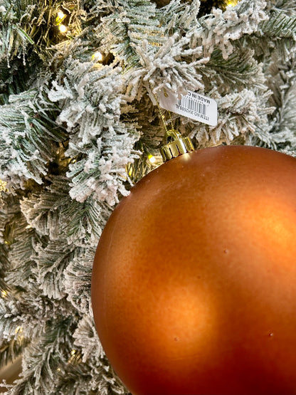 8 Inch Matte Chestnut Smooth Ball Ornament
