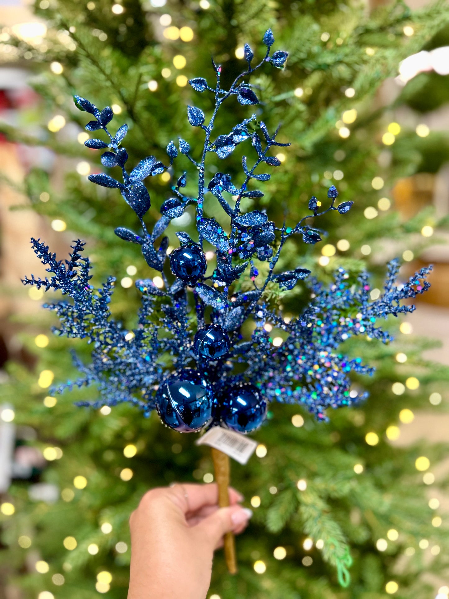18 Inch Blue Ball Berry Spray