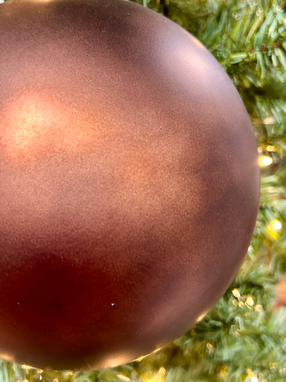 8 Inch Matte Chocolate Brown Smooth Ball Ornament