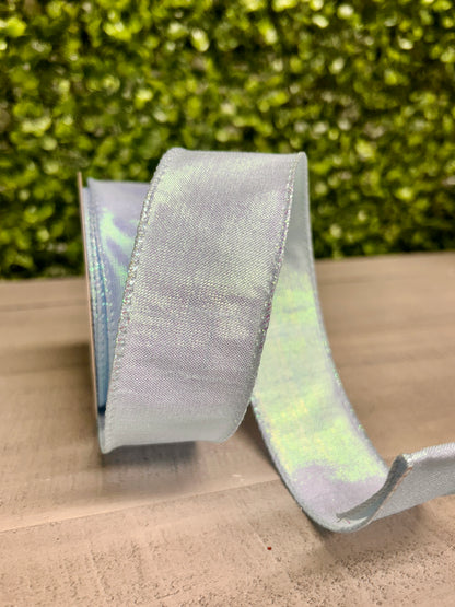 1.5 Inch By 10 Yard Light Blue Iridescent Metallic Ribbon