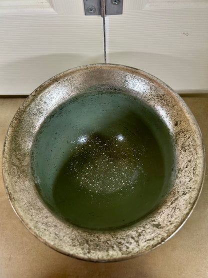 8 Inch Silver Distressed Metal Urn