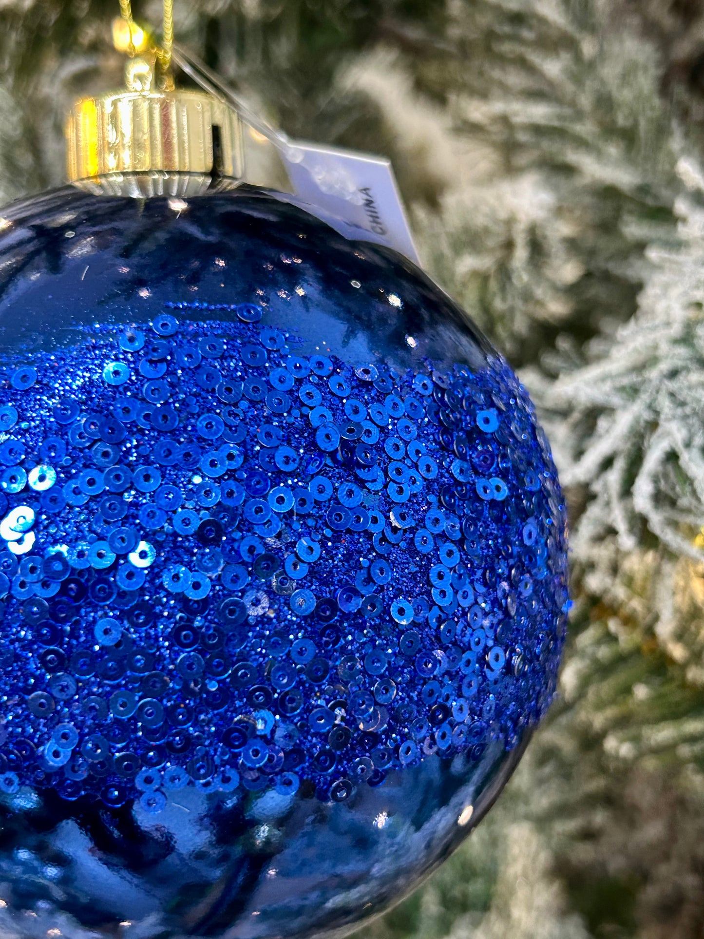 5 Inch Royal Blue Sequin Ball Ornament