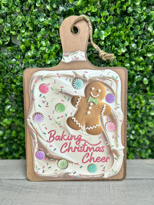 12 Inch Pastel Baking Christmas Cheer Wood Sign