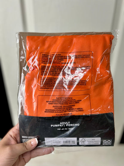 Happy Halloween Adult Pumpkin Poncho