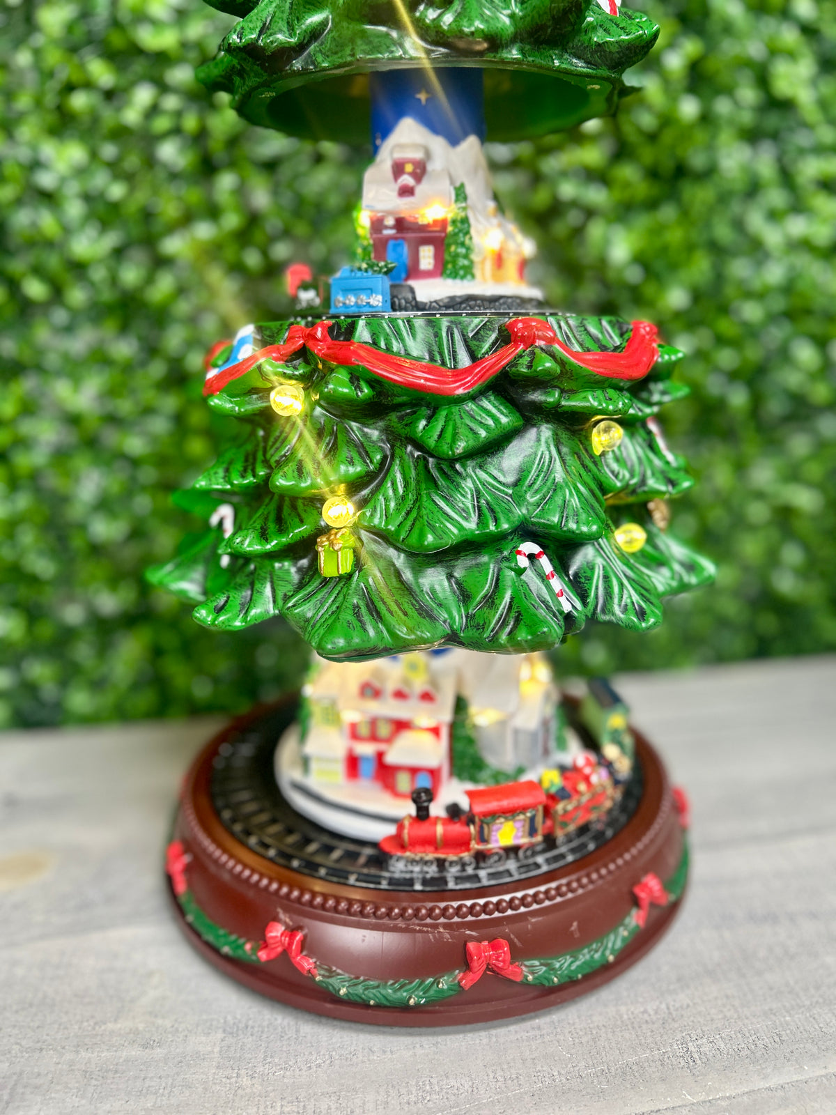 17.91 Inch Musical Village Christmas Tree Light With Moving Scene