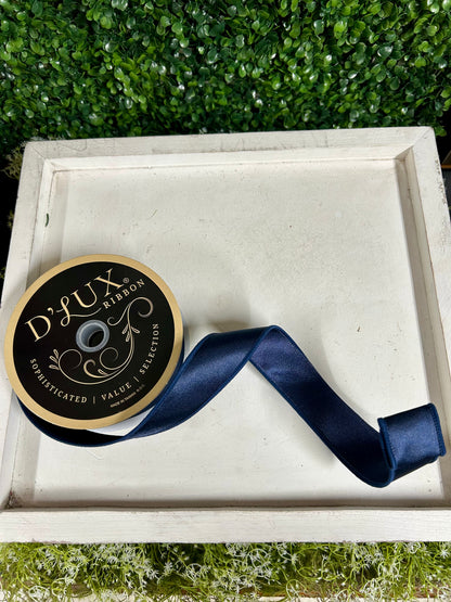 1.5 Inch By 10 Yard Navy Blue Satin Fused Ribbon