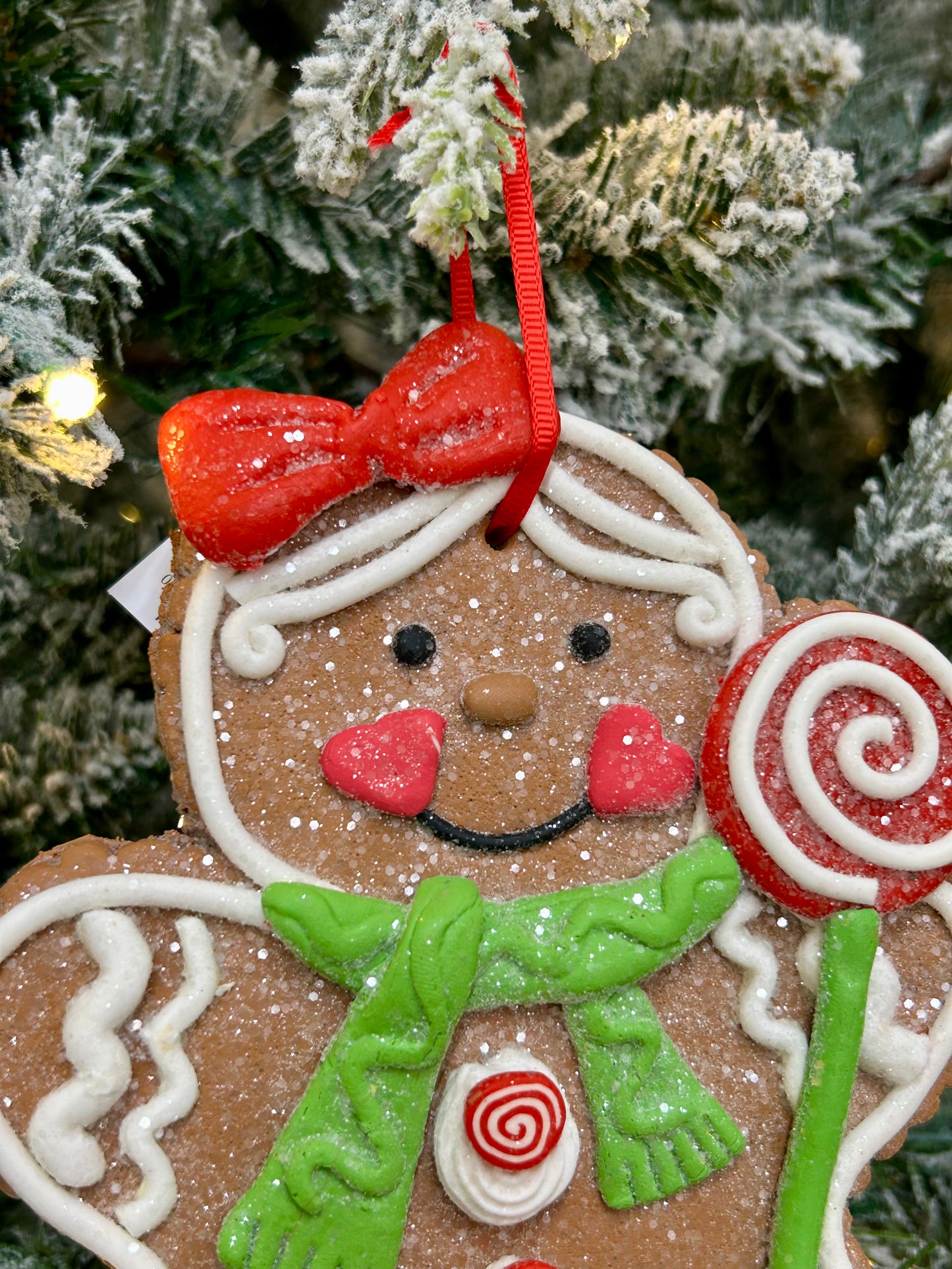 8 Inch Clay Dough Holiday Gingerbread Man Ornament Two Styles
