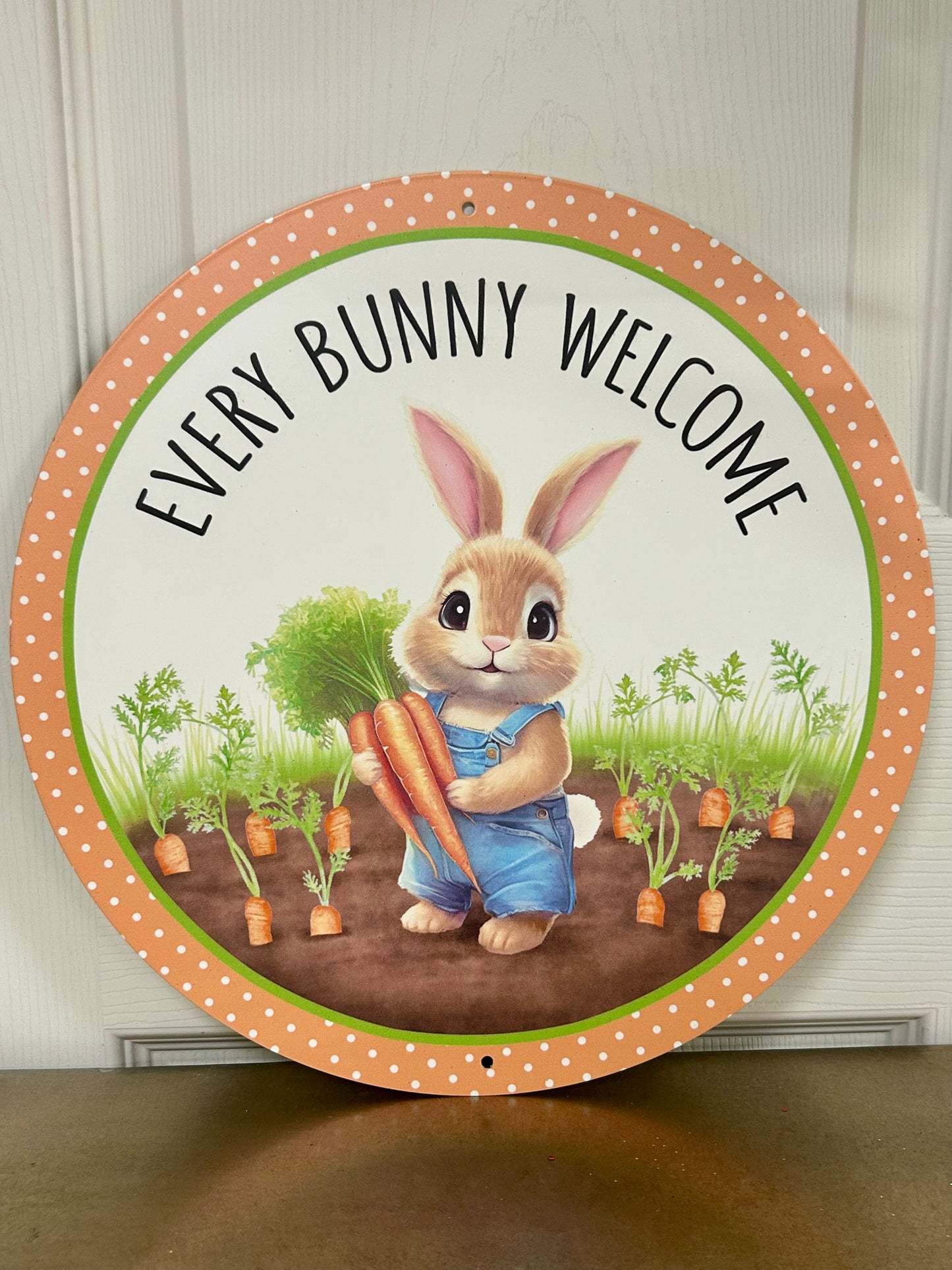 12 Inch Metal Every Bunny Welcome Sign