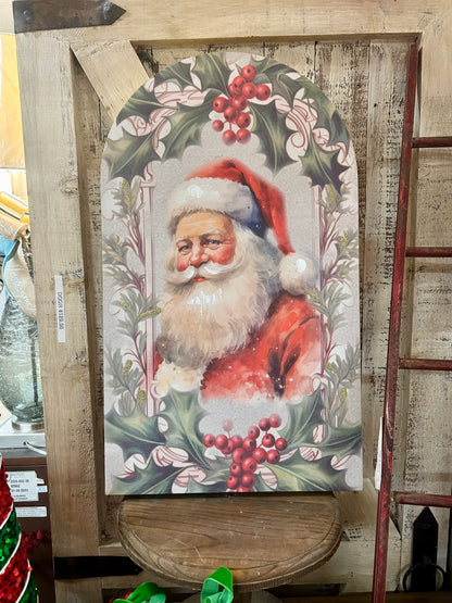 23.5 Inch Glitter Santa Arched Wall Decor Two Styles