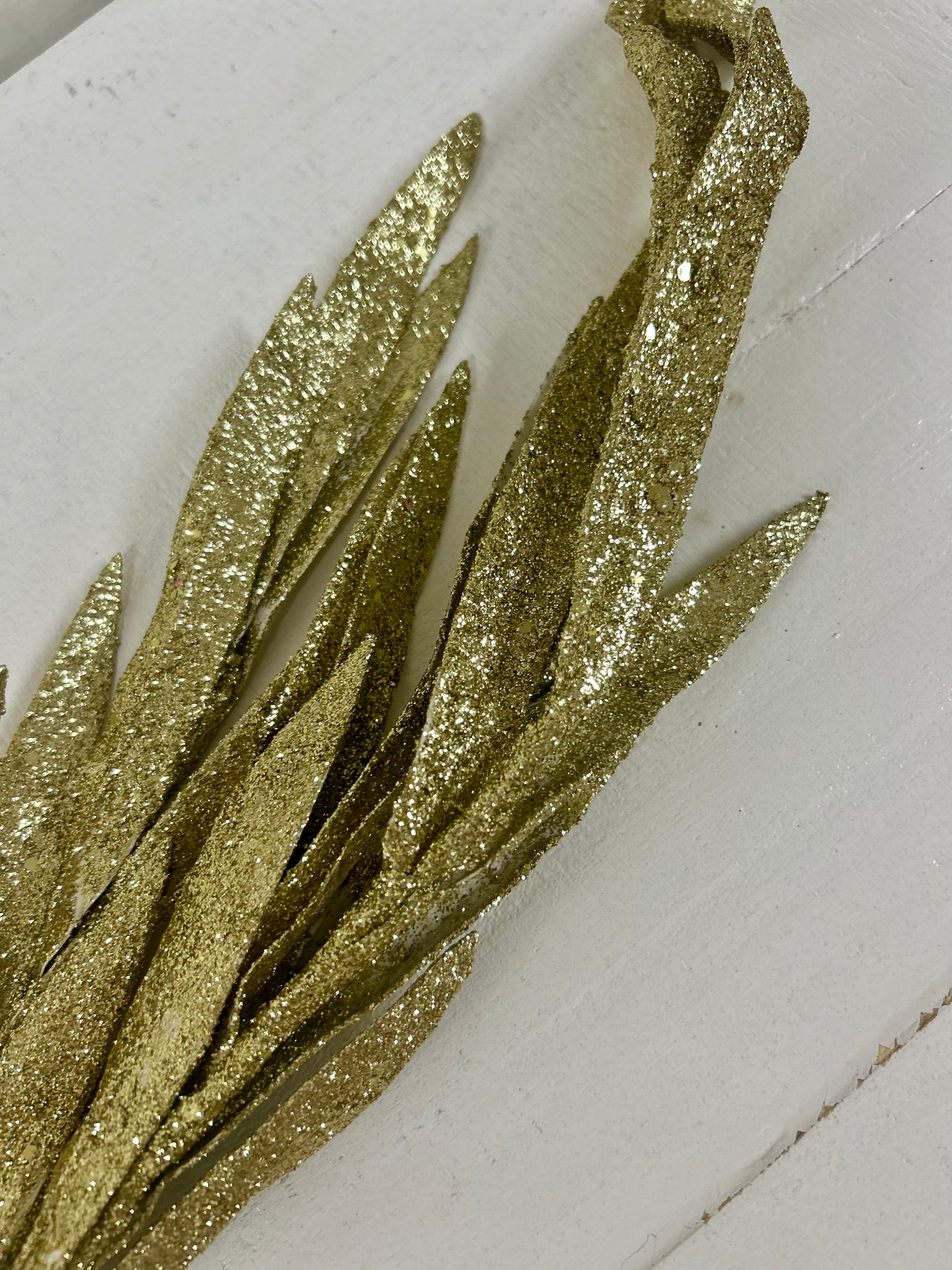 28 Inch Gold Glitter Sequin Blade Grass Spray