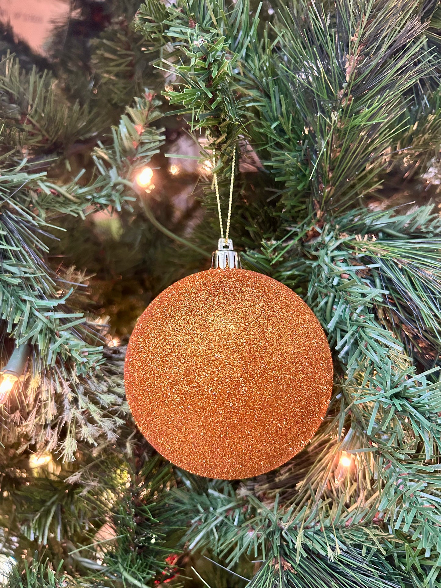 4 Inch Copper Glittered Ball