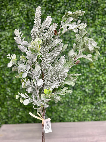 32 Inch Green Flocked Pine Bundle