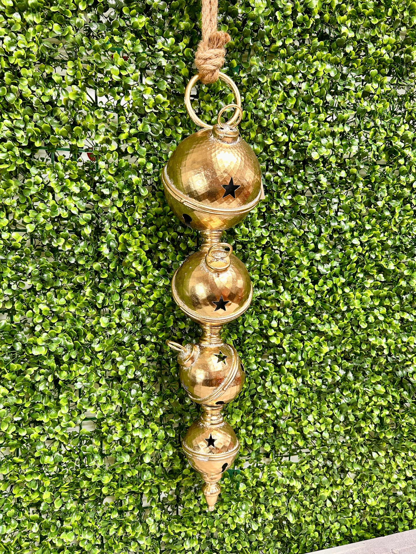 Metal Gold Star Bell Hanging Finial