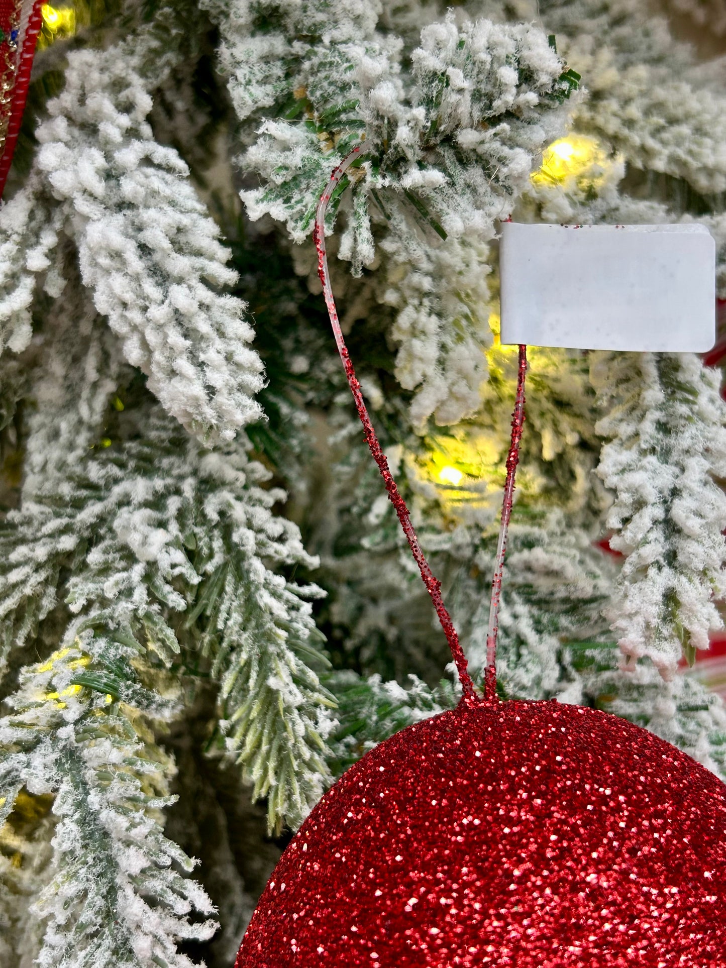 5 Inch Red Glitter Gumdrop Ornament