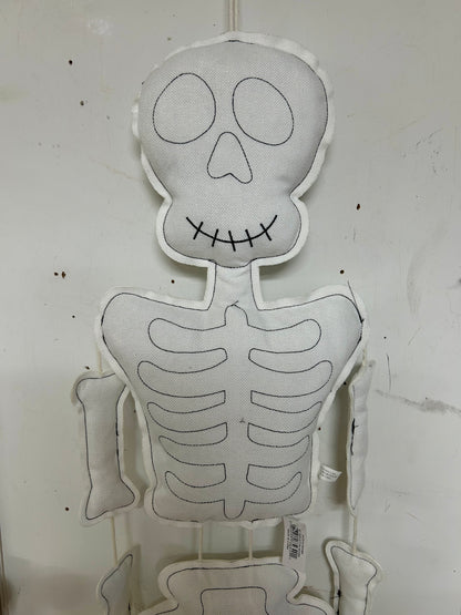 50 Inch Black And White Plush Hanging Skeleton