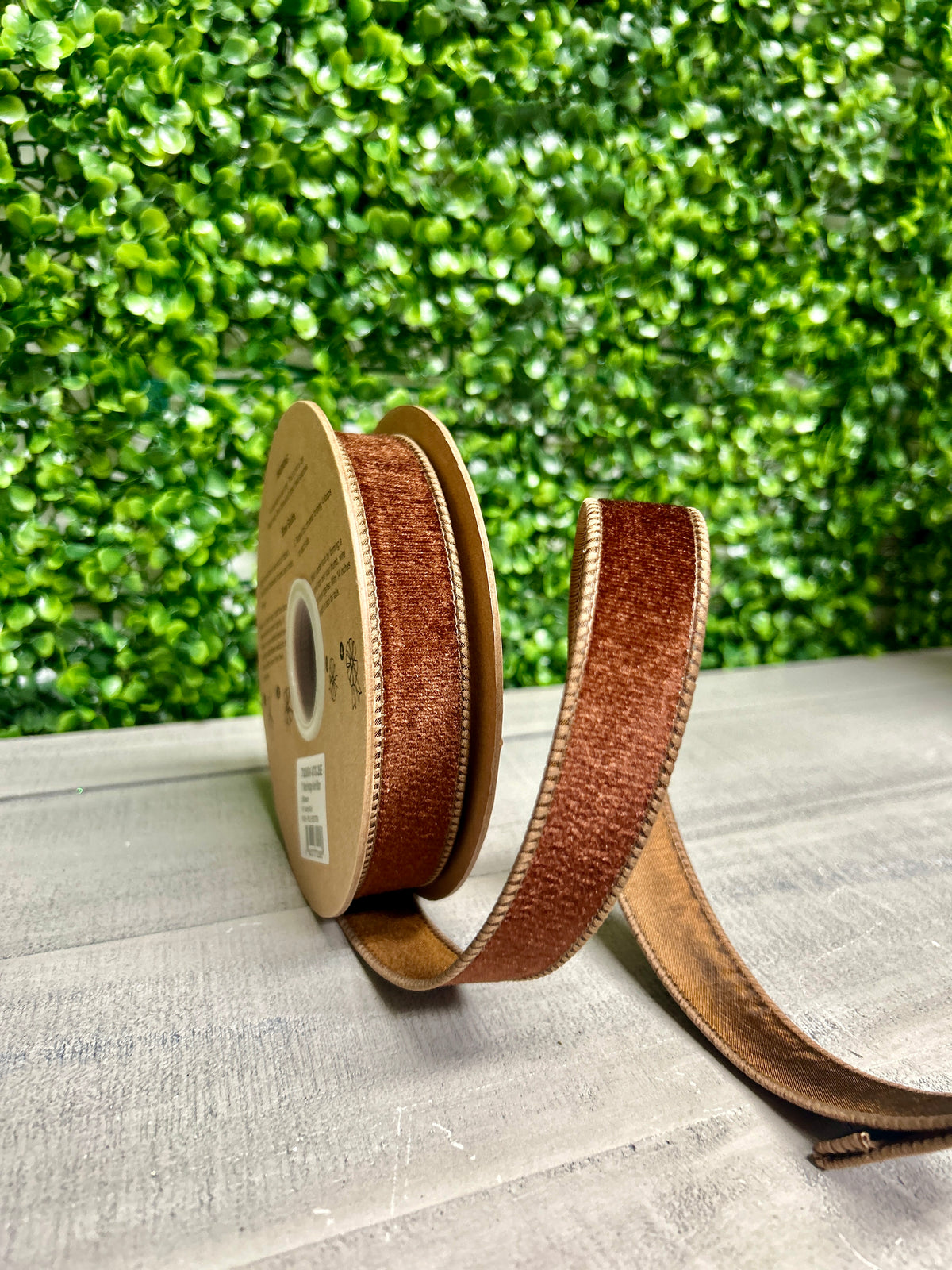1 Inch By 10 Yard Brown Heritage Velvet Ribbon