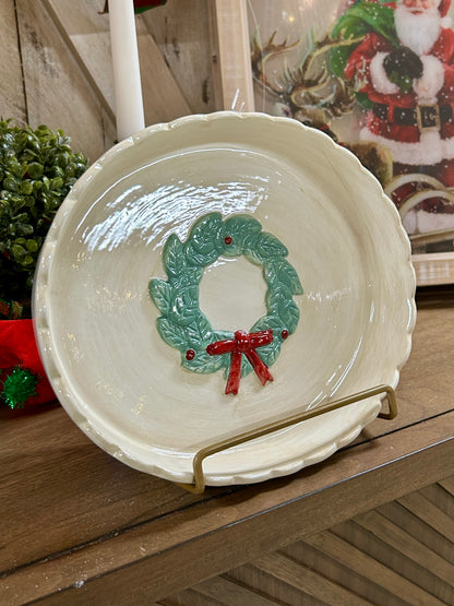 8 Inch Ceramic Wreath Platter