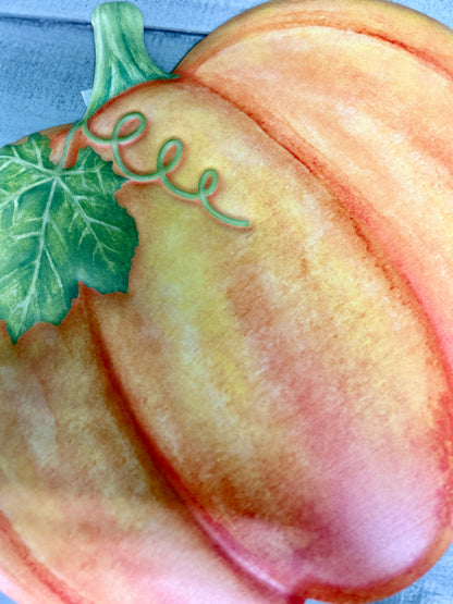 12 Inch Metal Pumpkin Sign