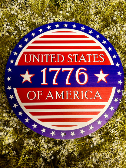 12 Inch United States 1776 Sign