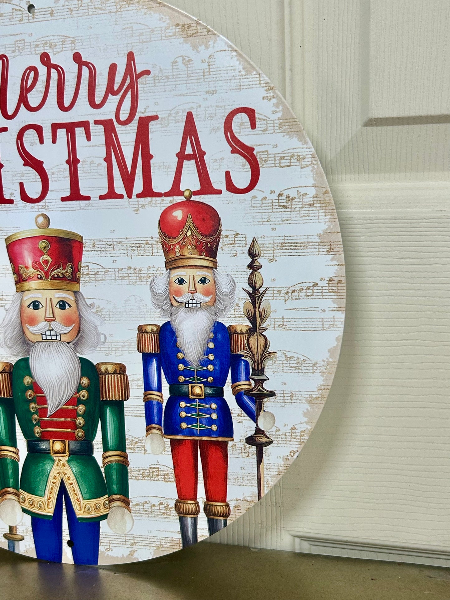 12 Inch Merry Christmas Nutcracker Metal Sign