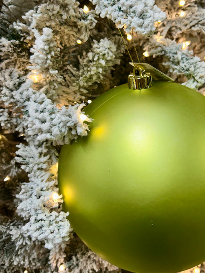 8 Inch Matte Lime Smooth Ornament Ball