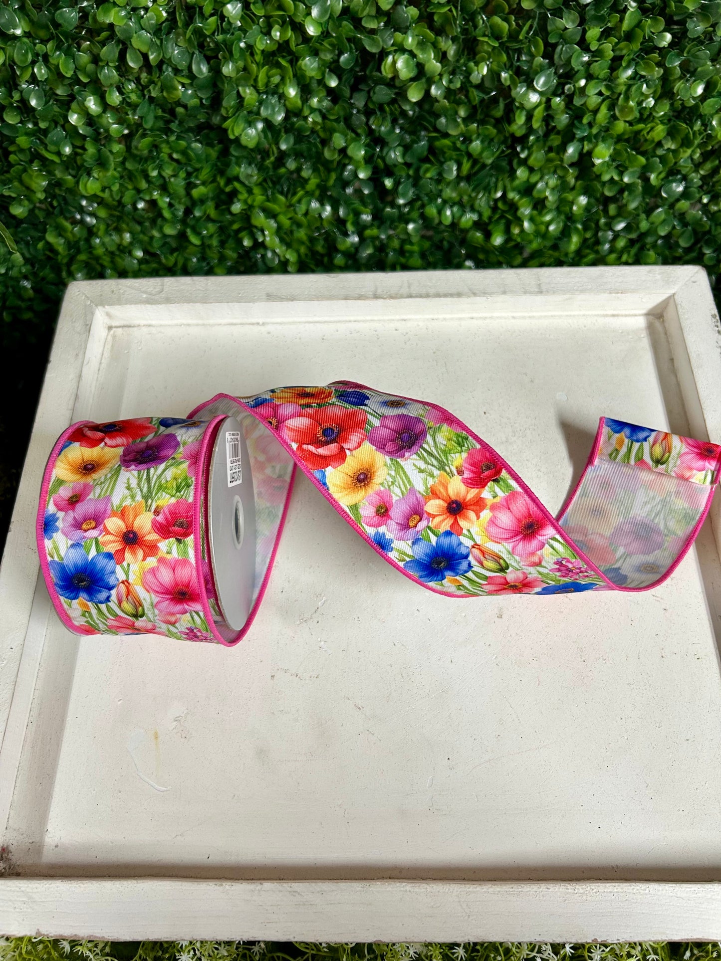 2.5 Inch By 10 Yard Bright Florals Ribbon