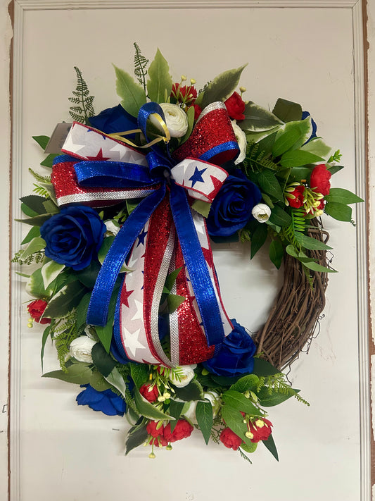 Patriotic Pre-Made Wreath By Misty With Little Luxuries