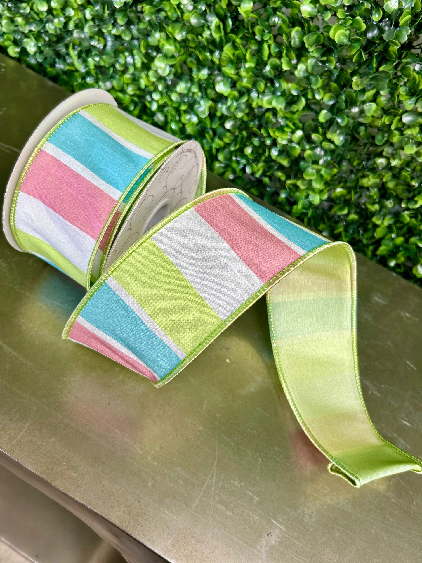 David Christopher 2.5 Inch By 10 Yard Spring Block Pattern Ribbon