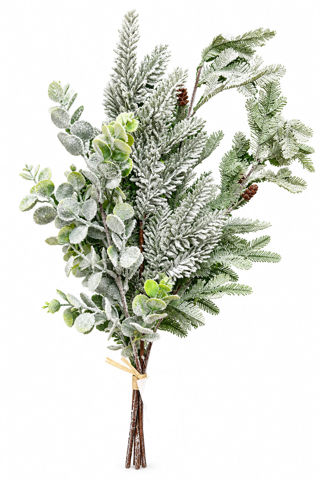 32 Inch Green Flocked Pine Bundle