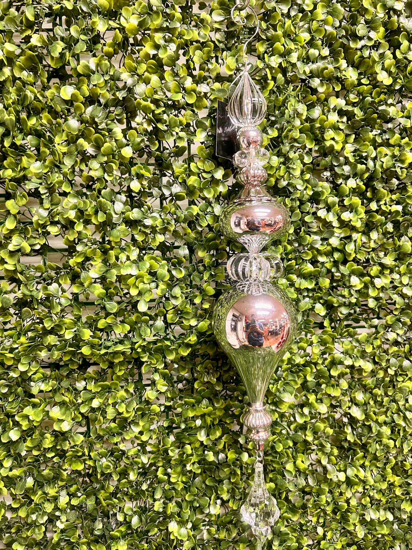 18 Inch Silver Finial Ornament