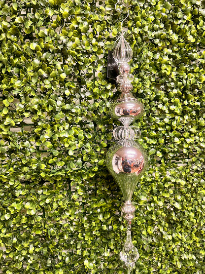 18 Inch Silver Finial Ornament
