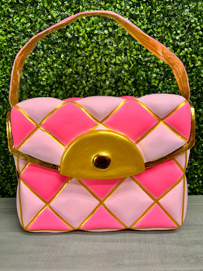 16 Inch Hot Pink And Light Pink Purse Display