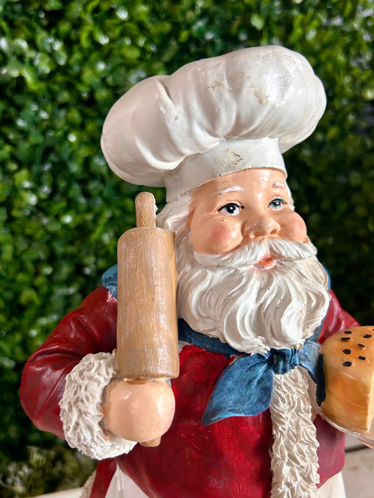 12 Inch Resin Holiday Chef Santa Figurine Two Styles