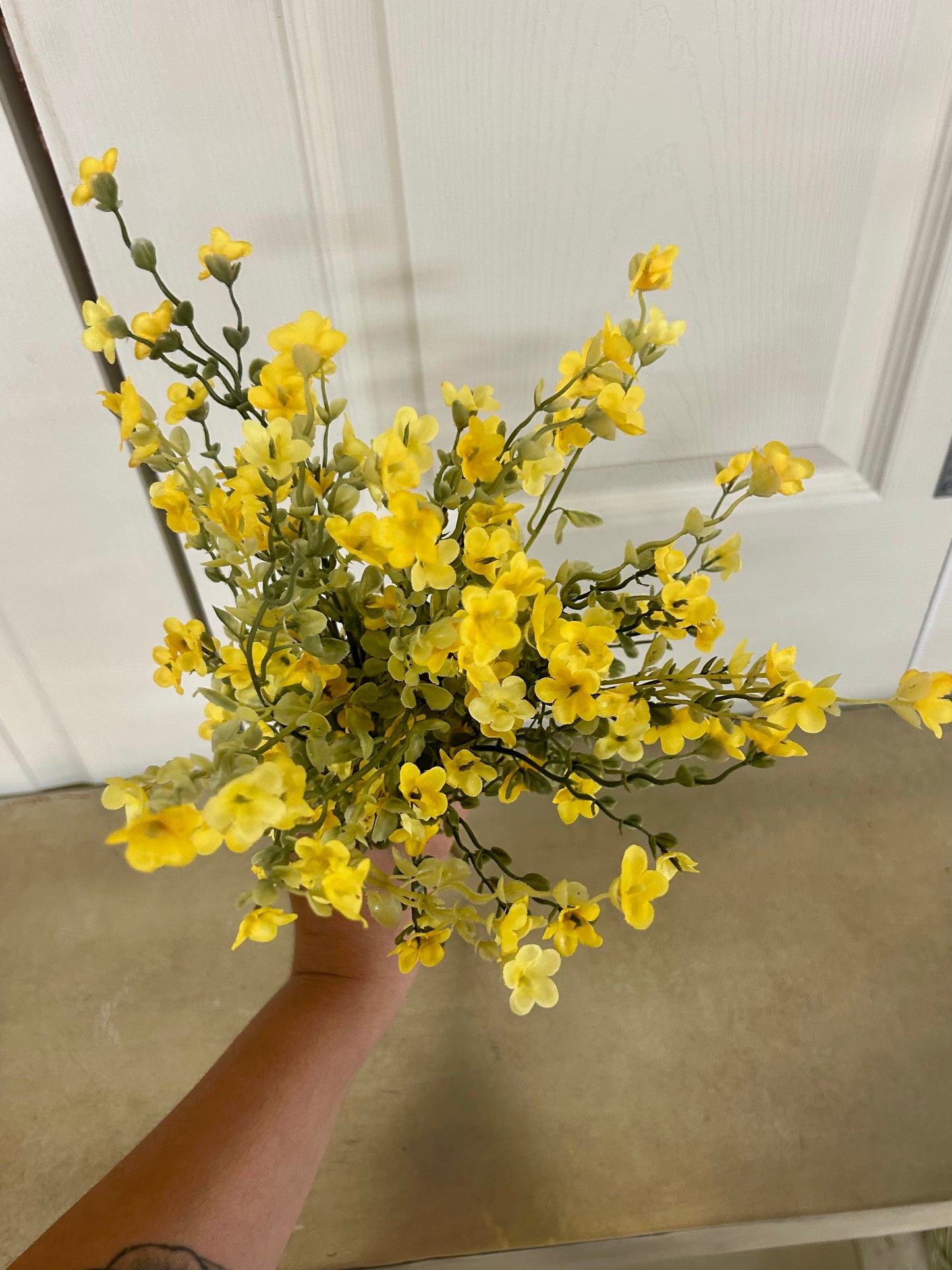 19.5 Inch Yellow Wax Flower Bush