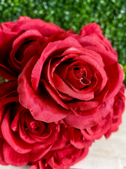 21.5 Inch Red Rose Bush