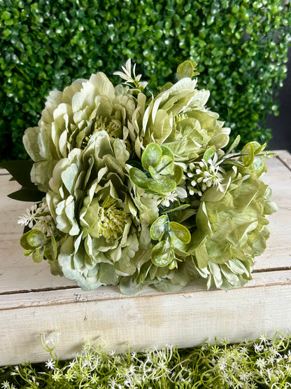 21 Inch Sage Green Peony Bush