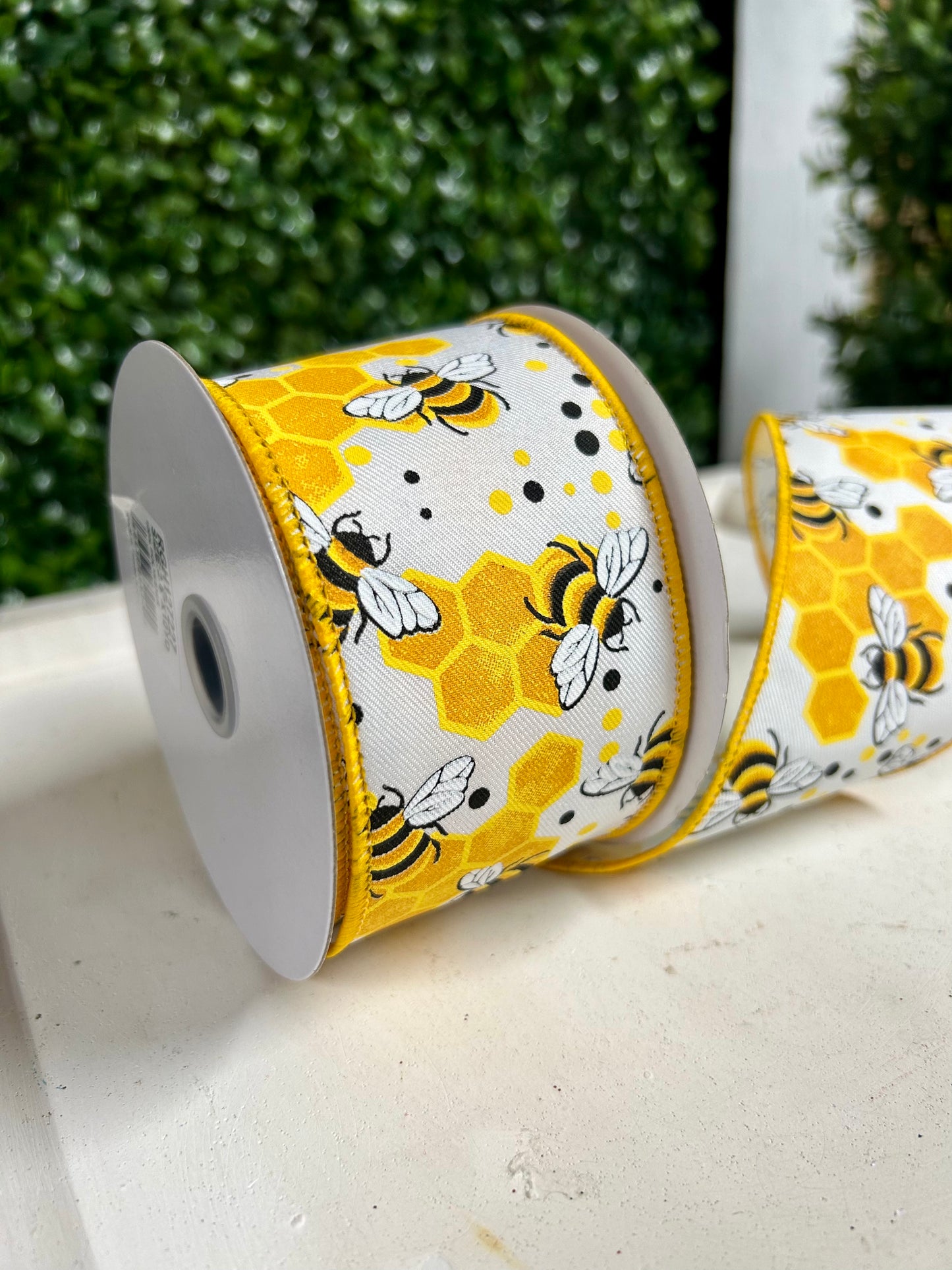 2.5 Inch By 10 Yard Bumblebees With Honeycombs Ribbon