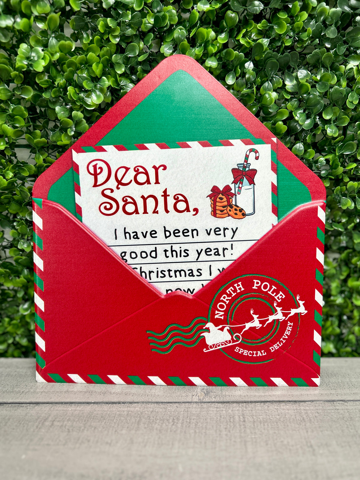 11.25 Inch Dear Santa Open Envelope Metal Sign