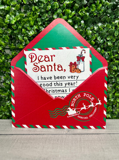11.25 Inch Dear Santa Open Envelope Metal Sign