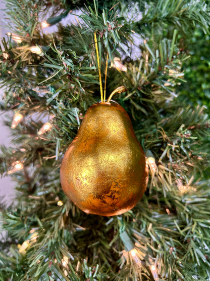3 Inch Antique Bronze Old World Pear Ornament