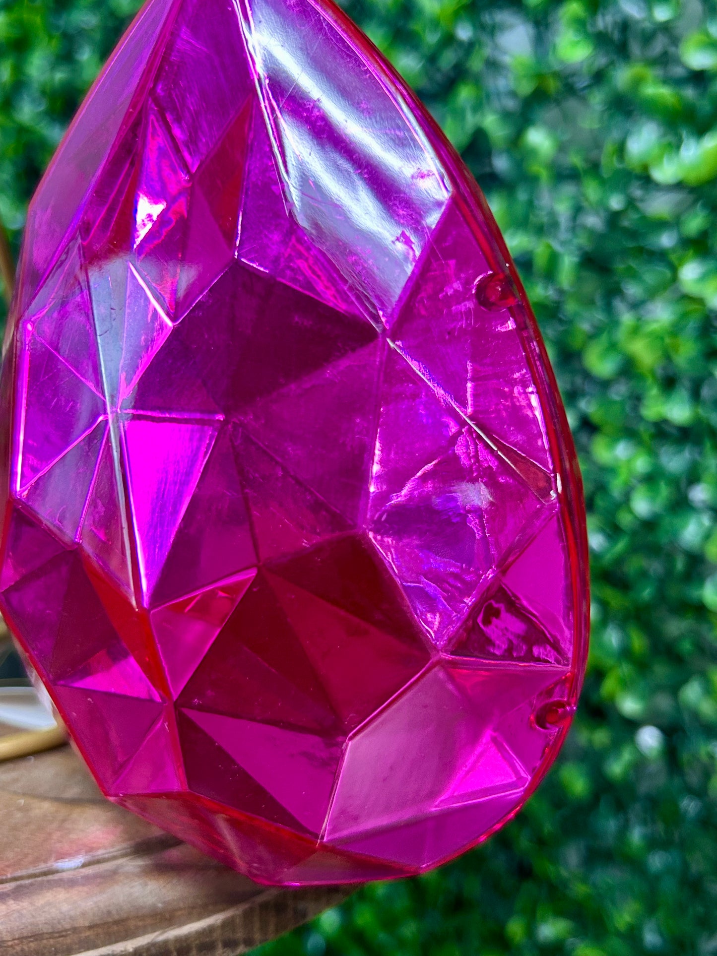 6 Inch Hot Pink Acrylic Rain Drop Diamond Ornament