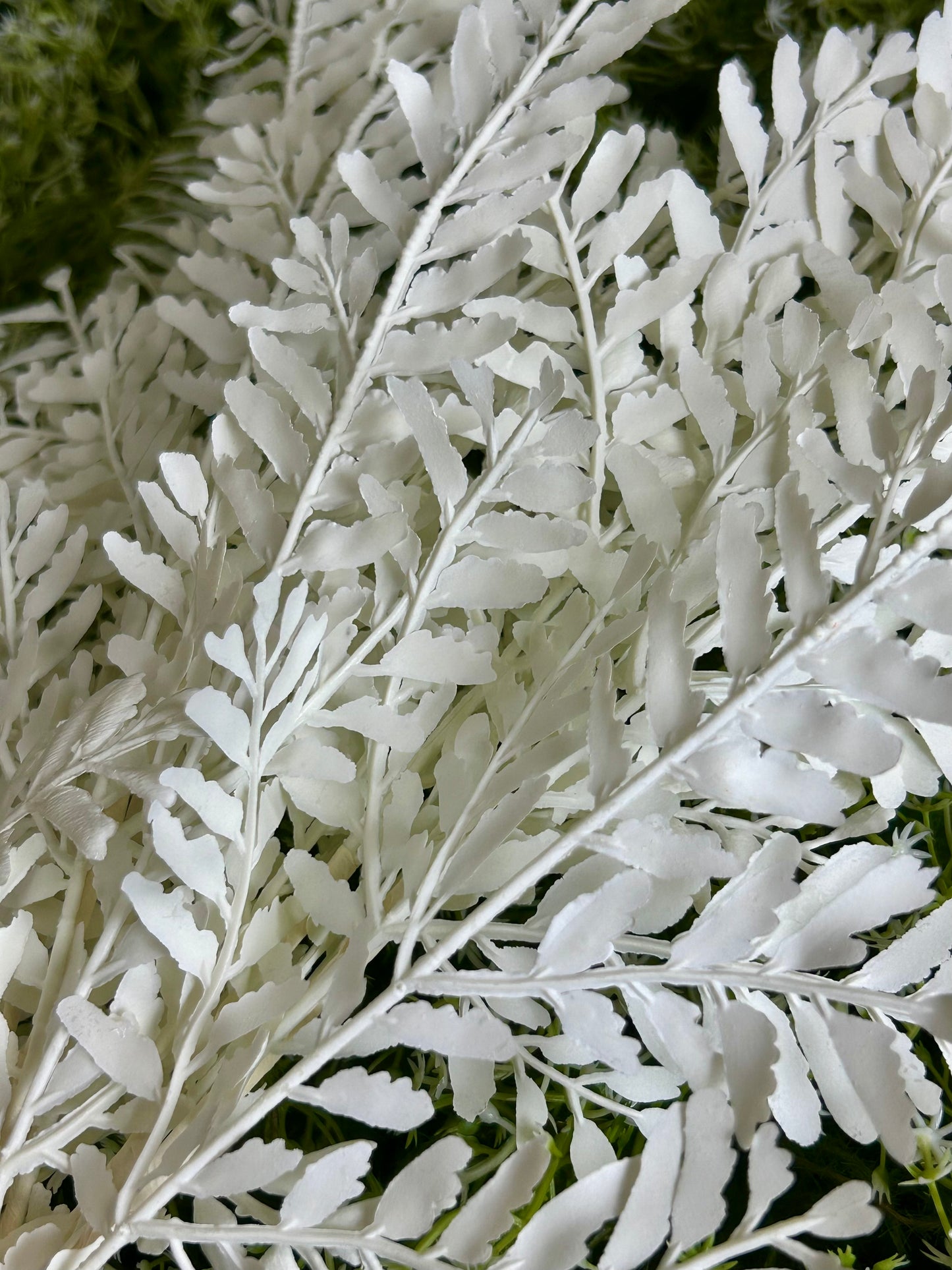 17 Inch White Wild Fern Bush