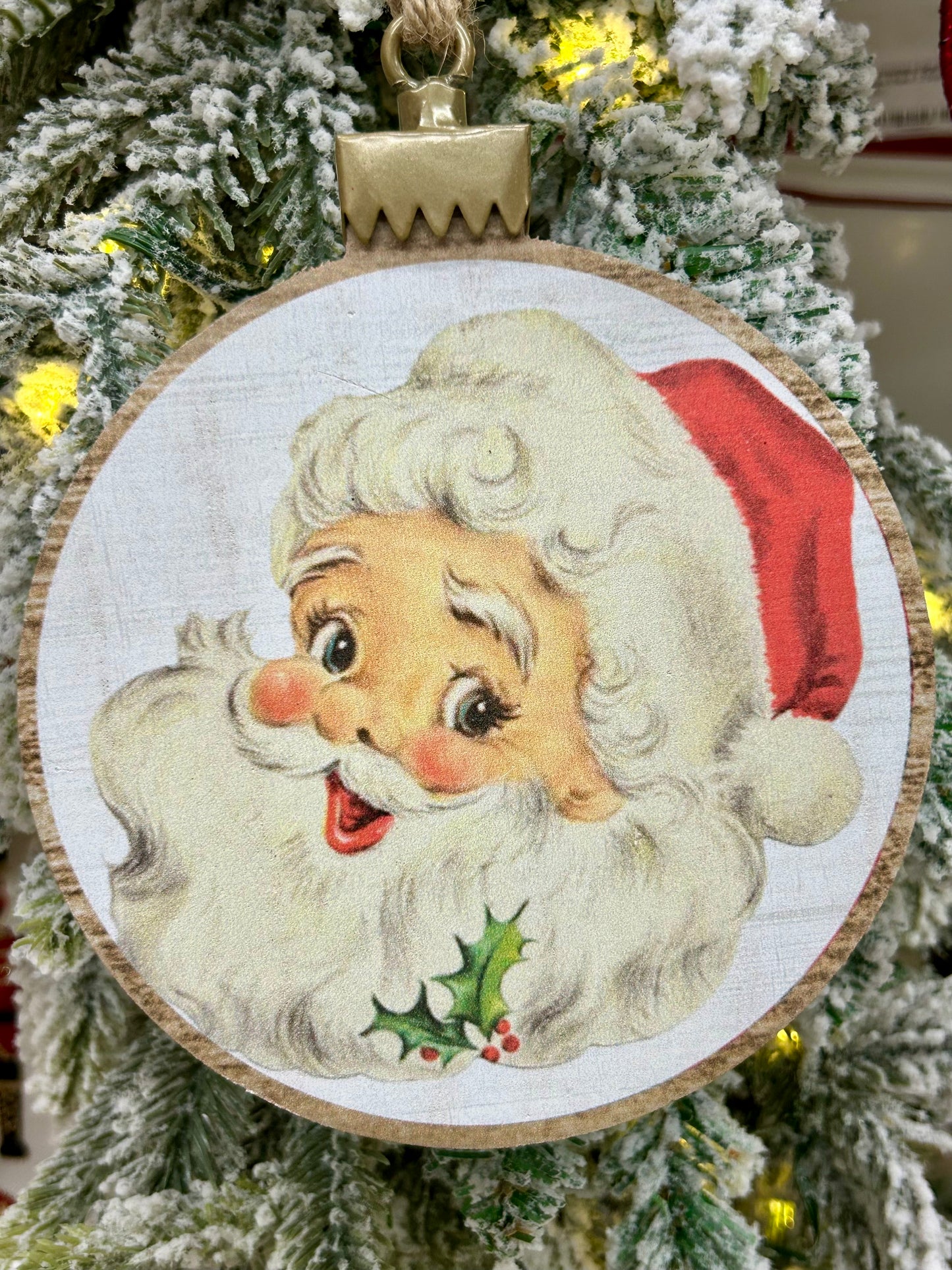 6.75 Inch Santa Face Ornament Two Styles