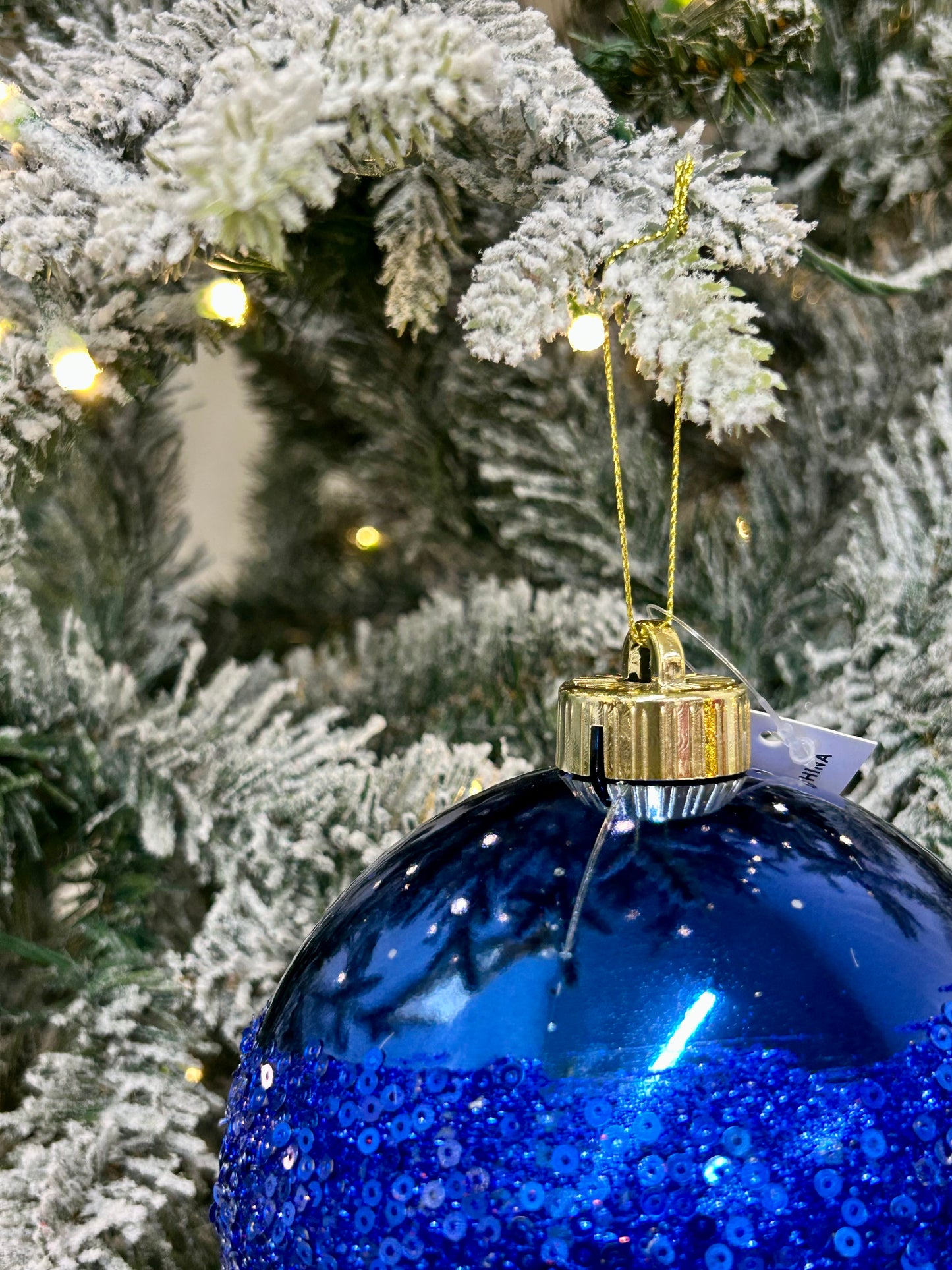 5 Inch Royal Blue Sequin Ball Ornament