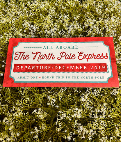 12.5 Inch The North Pole Express Wood Sign